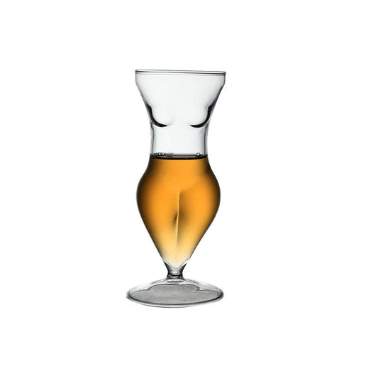 Female Silhouette Cocktail Glass, 7 oz Artistic Stemmed Glass, Clear Crystal-Style Drinkware Goblet for Champagne, Wine, Cocktails, Liqueur, Juice, Parties and Home Bar, Set of 1