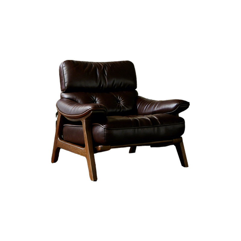 Mid Century Modern Lounge Armchair with Solid Wood Frame, Upholstered Reading Chair for Living Room, Bedroom, Study and Balcony