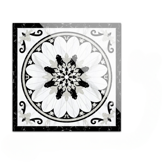 Luxury Marble Pattern Floor Medallion Tile European Porcelain Inlay Flooring Decorative Non Slip Ceramic Floor Tile for Villa Hotel Lobby Elevator Entrance