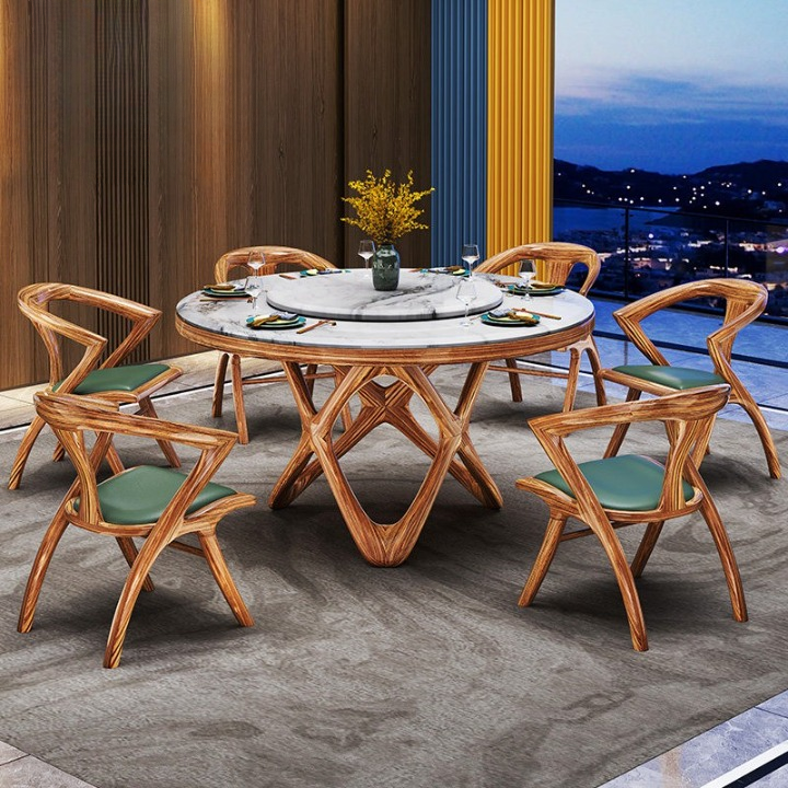 Wenge Wood Leather Dining Chair, Modern Curved Solid Wood Side Chair for Dining Room, Kitchen, Restaurant &amp; Office