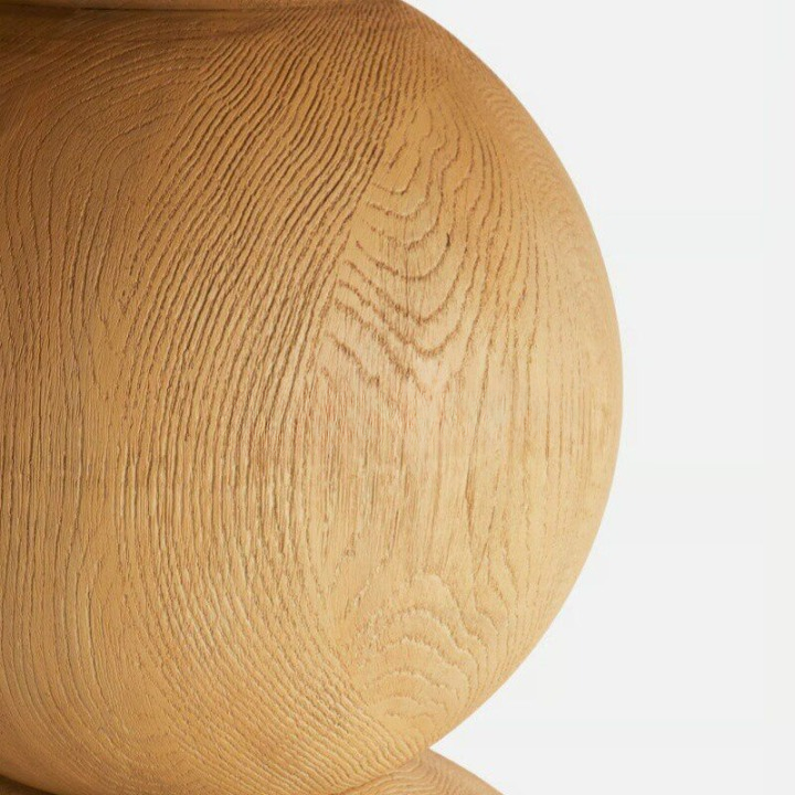 Round Solid Wood Dining Table, Sculptural Pedestal Kitchen Table for 4, Modern Wooden Cafe Table for Dining Room, Breakfast Nook, Hotel, Villa