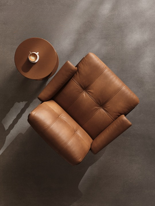 Brown Leather Lounge Chair, Armless Upholstered Accent Chair with Metal Legs, Mid Century Single Sofa Chair for Living Room, Bedroom, Villa and Reading Corner