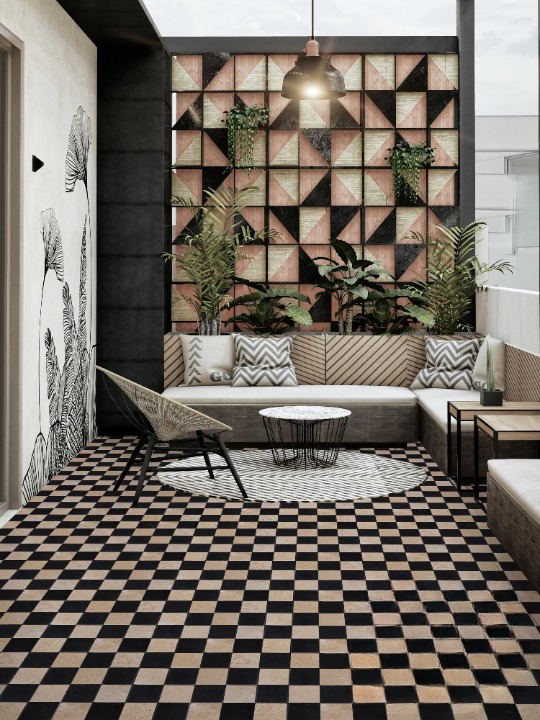 Black White Limestone Mosaic Tile French Vintage Checkerboard Stone Mosaic Floor Tile Matte Bathroom Kitchen Backsplash Patio Wall Flooring 11.8 x 11.8 Inch