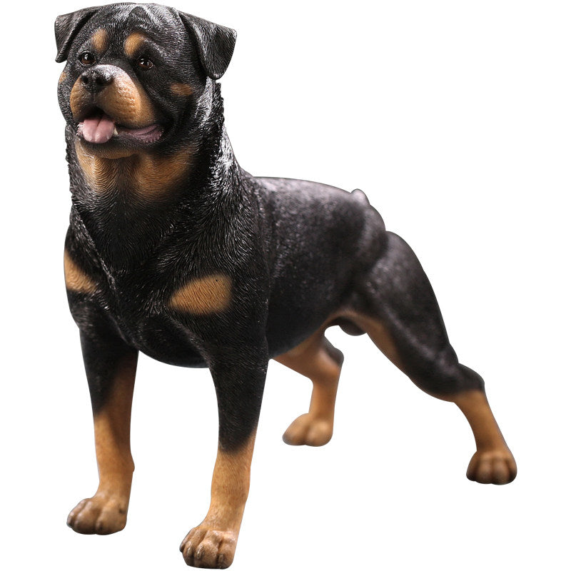 1:6 Scale Rottweiler Dog Figure, Realistic Standing Short Tail Dog Figurine, Hand Painted Collectible Animal Statue, Police Dog Model for Desk Display, Shelf Decor, Action Figure Accessories