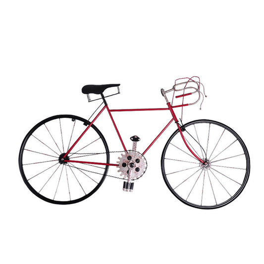 Vintage Red Bicycle Wall Decor, Industrial Metal Bicycle Wall Art, Retro Iron Wall Hanging Sculpture for Living Room, Bar, Cafe, Restaurant, Clothing Store, Office