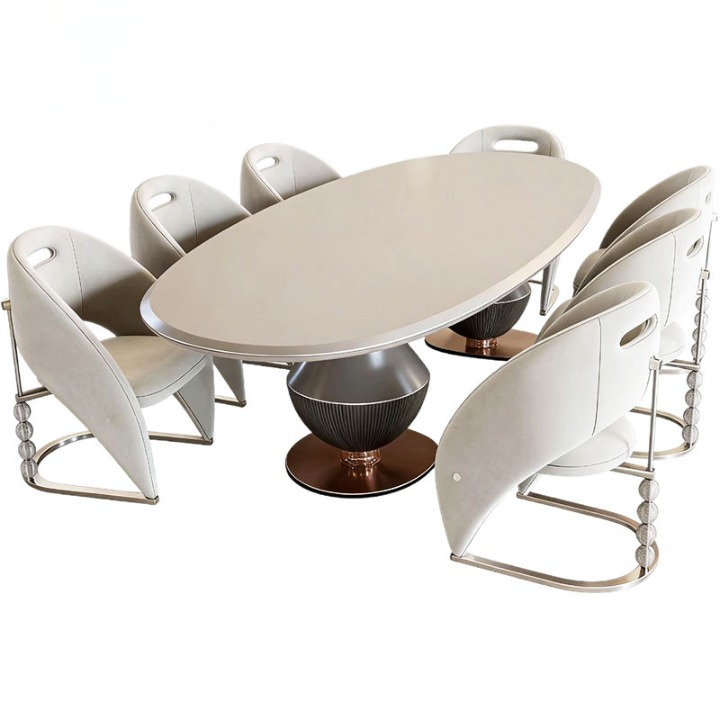 Cream Upholstered Dining Chair with Gold Metal Base and Clear Bead Accents