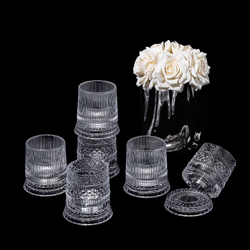 Crystal Whiskey Glass Set, 6 PCS – Gift Boxed Luxury Old Fashioned Tumblers, Handcrafted Stripe & Star Diamond Pattern, 250ml Premium Glassware