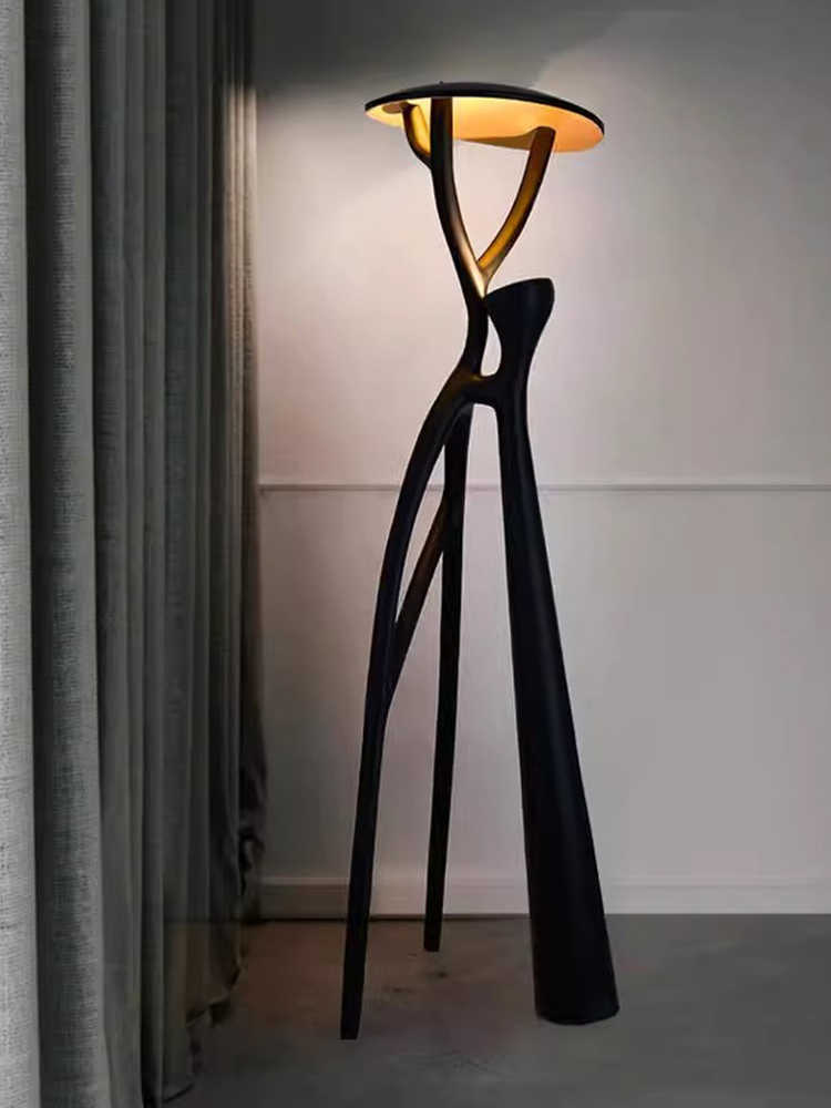 Designer Artistic Resin Sculpture Floor Lamp, Modern Human Branch Form for Hotel Lobby, Showroom, Villa, Living Room