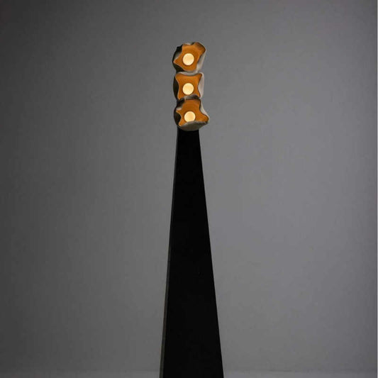 Postmodern Brass Leather Parchment Mini Flowerball Floor Lamp, Art Sculpture Chaji Style, Restaurant/Boutique Decor