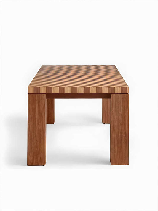 Solid Wood Rectangular Dining Table – Vintage Artistic Designer Table for Living Room and Home, Modern Minimalist Long Table
