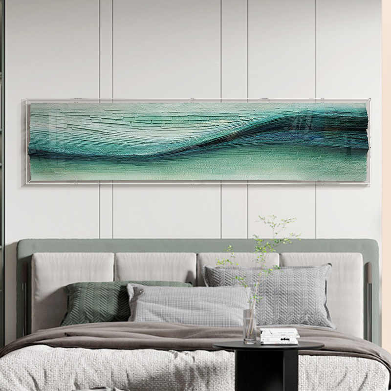 High-End Luxury 3D Acrylic Bedroom Wall Art – Handmade Minimalist Modern Headboard & Living Room Art Panel