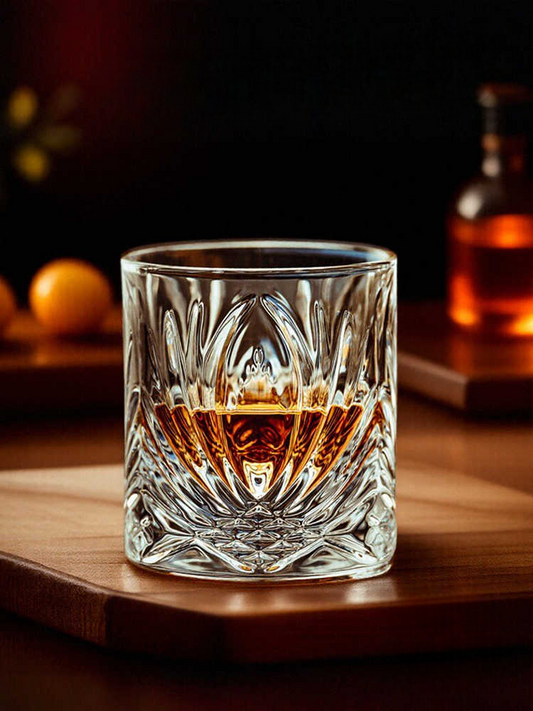 Phoenix Crystal Whiskey Glass 200ml – Thickened Premium Cut Glass Old Fashioned Rocks Tumbler for Spirits, Water, Cocktails