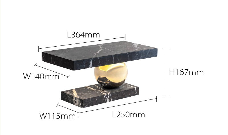 Black Marble Artistic Table Lamp, Postmodern Luxury Ambient Desk Light, Designer Living Room, Bedroom, Villa Accent Lamp