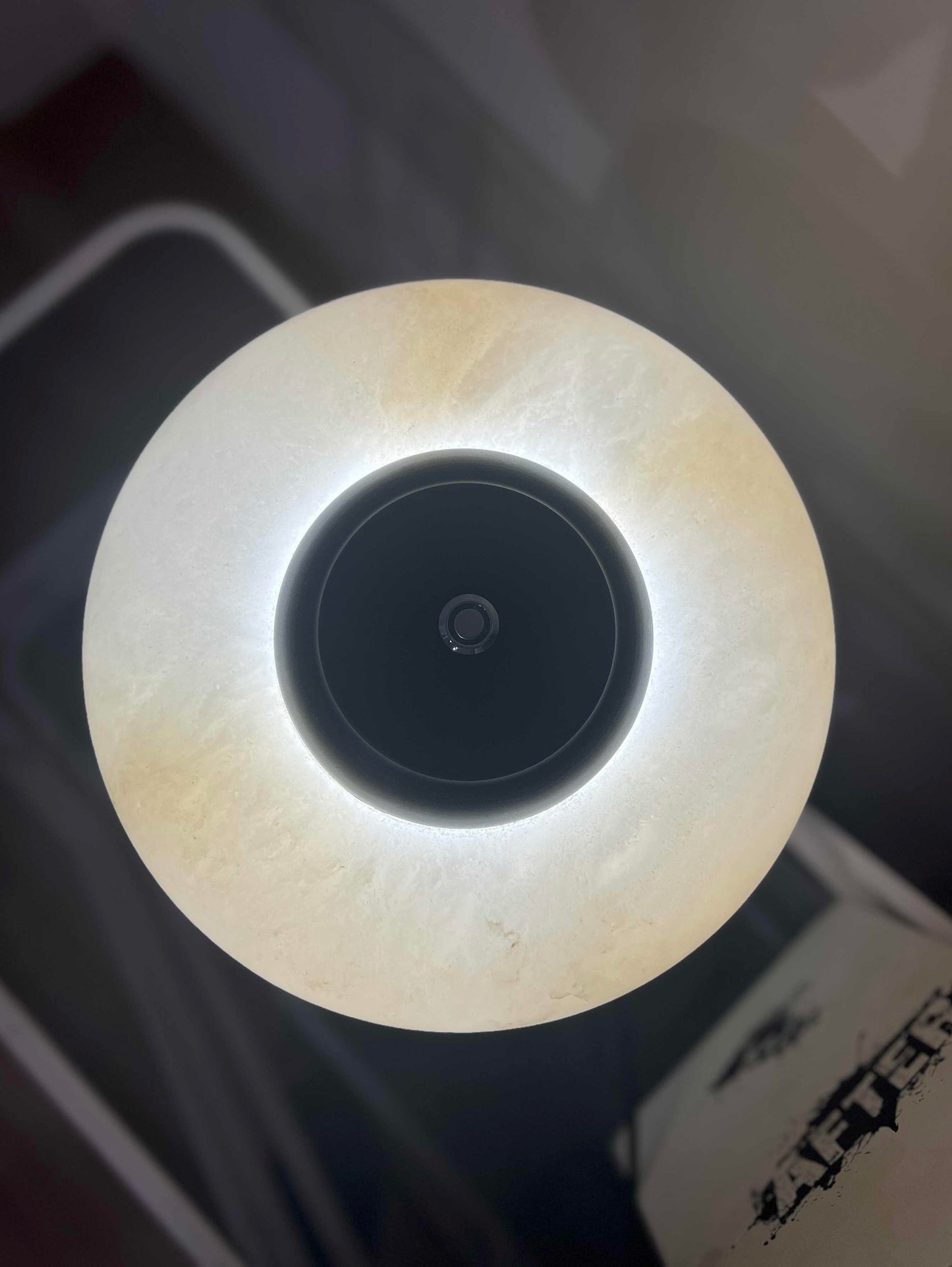 Designer Alabaster Touch Table Lamp, Portable Marble Nightstand Ambient Light, Cream-Style Luxury Minimalist Bedside Lighting