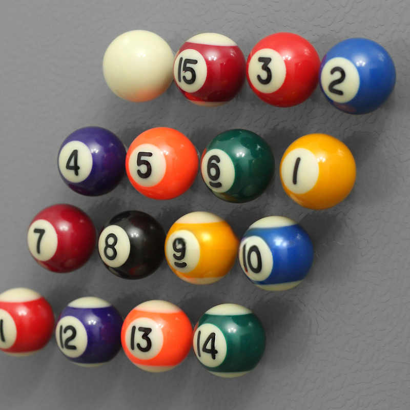 Creative Billiard Ball Refrigerator Magnets Set, Pool Ball Magnetic Memo Decor (16-Piece Set)