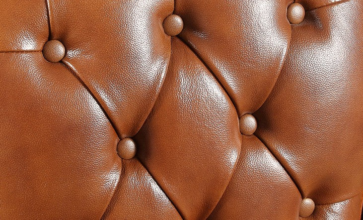 Classic Solid Wood Leather Office Chair, Executive Swivel Computer Desk Chair with Armrests