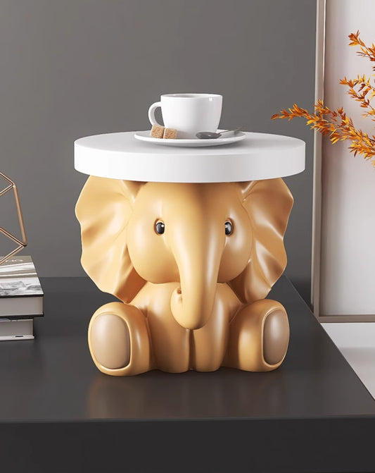 Cute Elephant Floor Stool and Tray Table, Entryway Decorative Shoe Changing Stool, Modern Home Accessory & Housewarming Gift