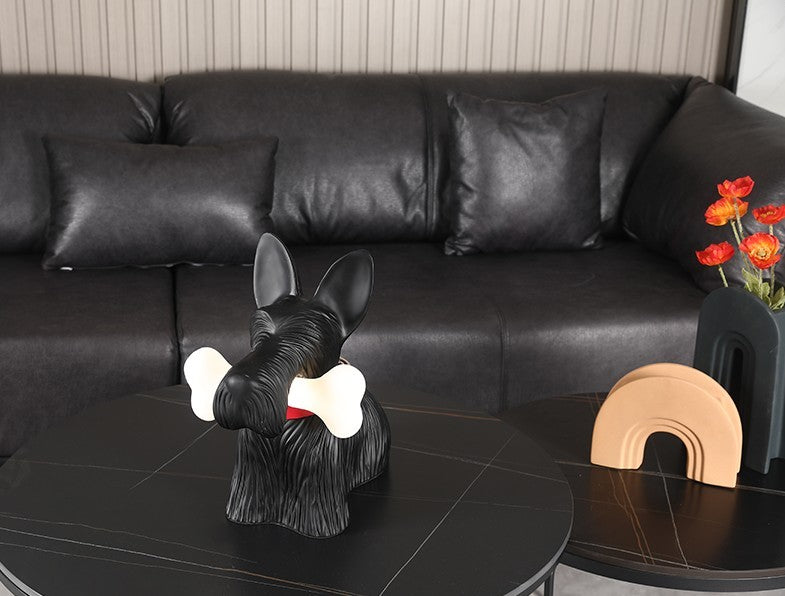 Creative Dog Table Lamp, Cute Resin LED Night Light for Bedroom, Living Room, or Children's Room – Black