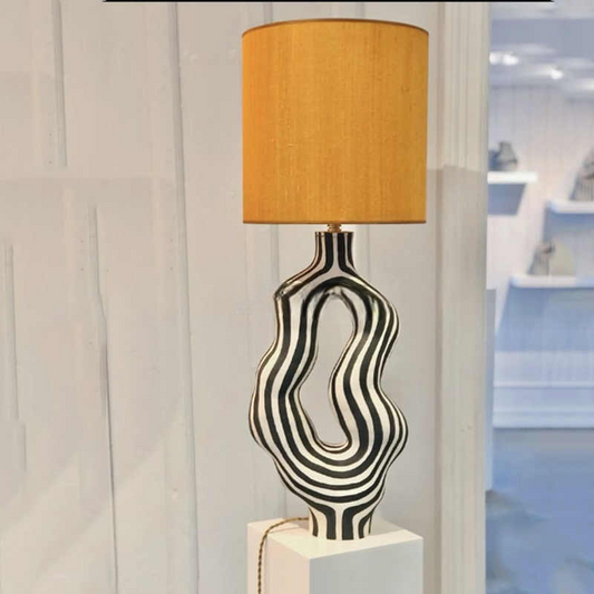 Modern Abstract Geometric Designer Table Lamp, Custom Artistic Accent for Hotel, Living Room, Villa, or Bedroom
