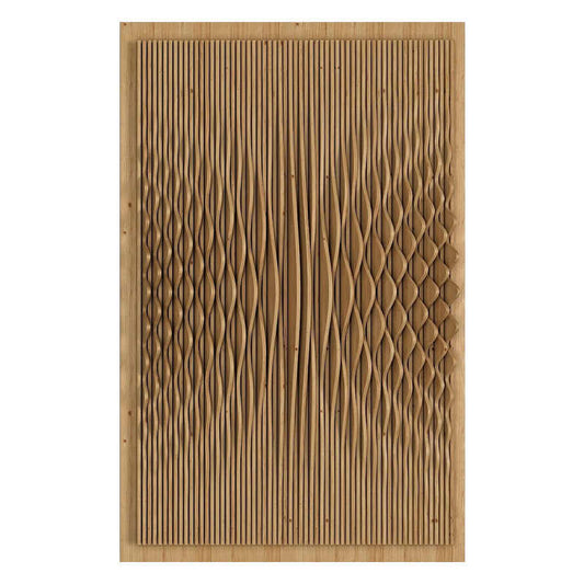 Natural Solid Wood Hand-Carved 3D Wall Art Panel, Designer Original Modern Entryway & Living Room Sculpture, Frameless