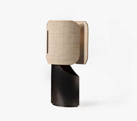 Postmodern Designer Fabric Table Lamp, Artistic Decorative Bedside Lamp with Button Switch, Modern Minimalist Accent Light for Bedroom, Study, Living Room