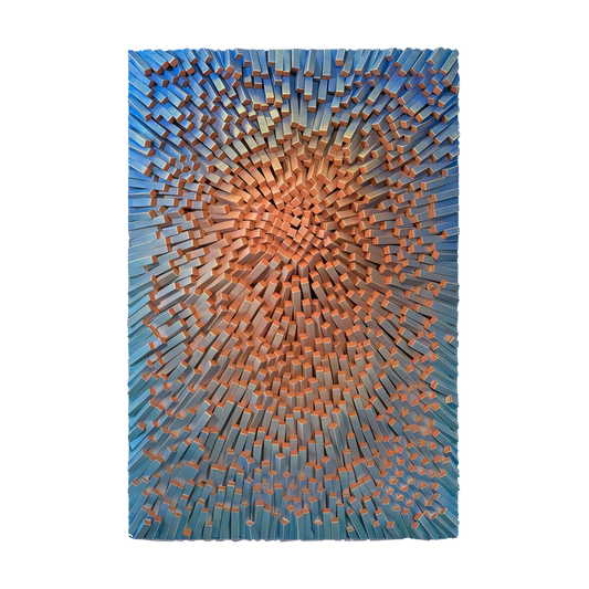 Luxury 3D Abstract Wall Art for Sales Office, Hotel, Duplex Living Room, Grand Entrance Decor, “Rhythm” Sand Texture Environmental Hand-Painted Mural, Backlit Warm Lighting
