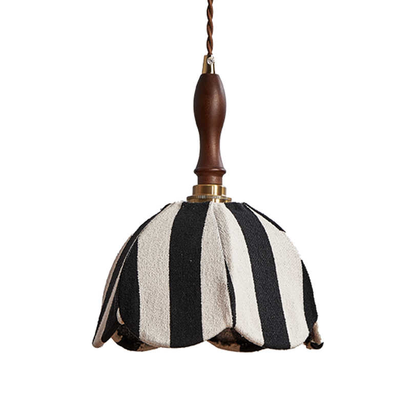 Designer Retro Pendant Lamp – Original Velvet Stripe Small Chandelier, High-End Bedside/Bar/Café/Accent Light