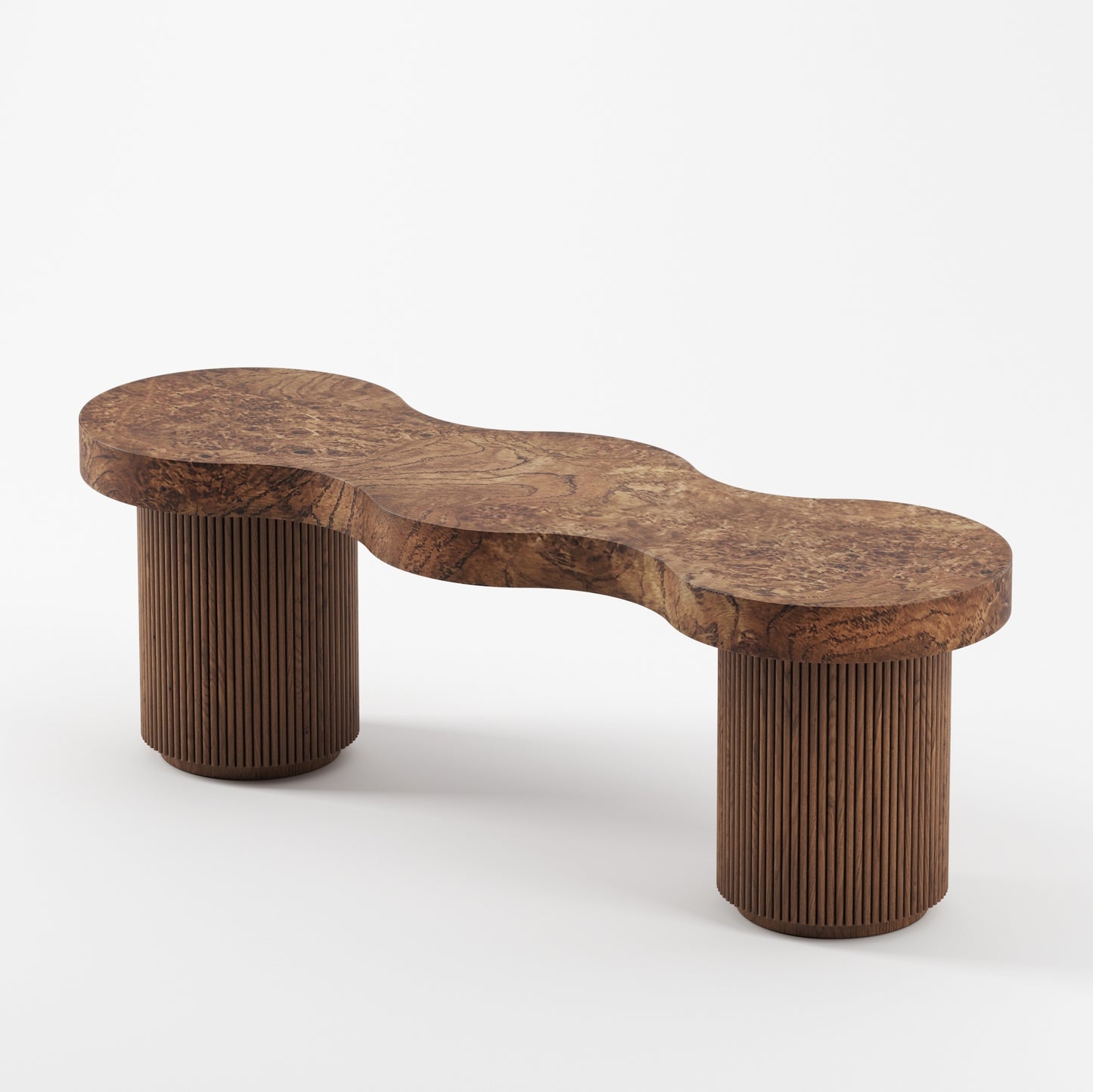 Designer Travertine Long Bench – Vintage Creative Entryway Shoe Stool, Artistic Sculpted Coffee Table