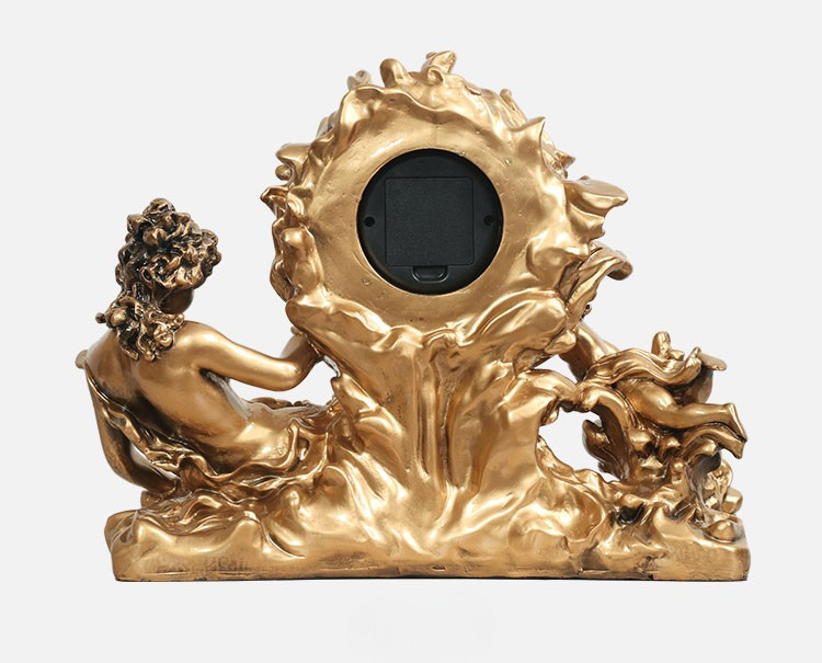 Victorian Lady & Child Table Clock, Artistic Gold Desktop Clock, Luxury Living Room/TV Cabinet/Office Decor (Victoria Mother & Child)
