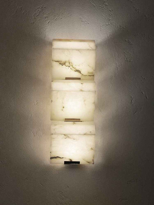 Luxury Cloud Stone Wall Sconce 3-Light, Waterproof Modern Marble Wall Lamp for Bedroom Restaurant Corridor Hotel, Contemporary Designer Lighting