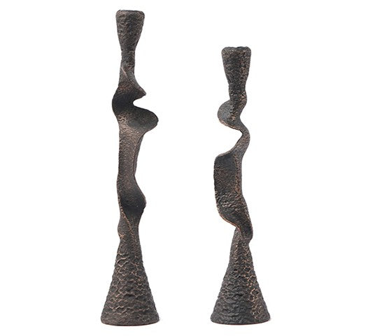 Vintage Marble Candle Holders – Modern Living Room, Entryway, Dining Table Decor Set, Tall & Short