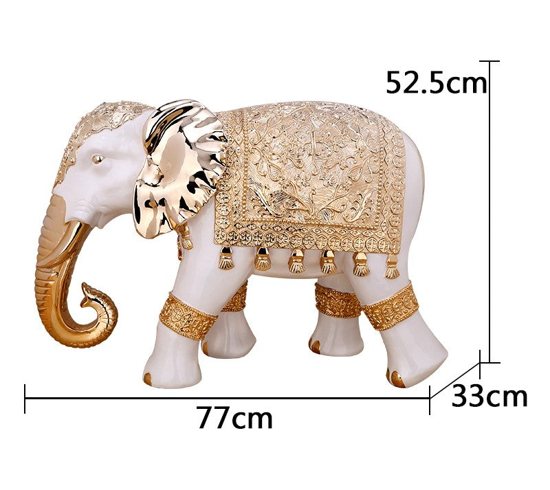 Large Rose Gold Elephant Floor Sculpture – Elegant Resin Art Statue for Hotel, Entryway, or Living Room Decor