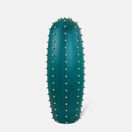 Designer Cactus Bar Cabinet – Luxury Emerald Green Wine Storage with Gold Studs, Unique Sculptural Furniture for Modern Interiors