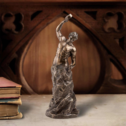 Self-Made Inspirational Man Statue – Artistic Resin Sculpture, Motivational Office, Study, or Desk Decor Figurine