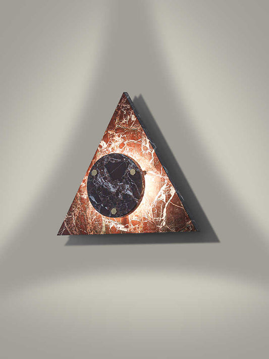 Luxury Marble Triangle Wall Sconce – Italian Designer LED Wall Light, Modern Geometric Accent Lighting for Living Room, Bedroom, Hallway, Entryway Decor
