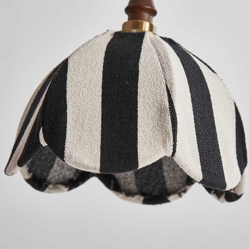 Designer Retro Pendant Lamp – Original Velvet Stripe Small Chandelier, High-End Bedside/Bar/Café/Accent Light