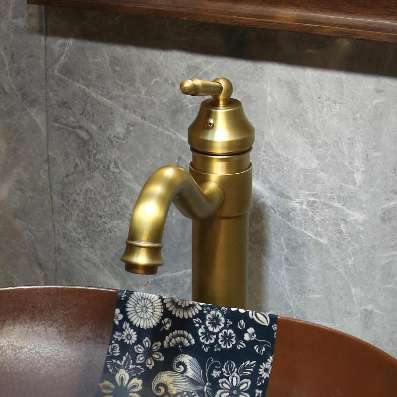 Antique Blue Floral Ceramic Oval Vessel Sink – Vintage Farmhouse Countertop Basin, Jingdezhen Art Wash Bowl for Bathroom, Balcony, B&B