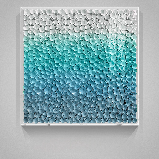 Modern 3D Wooden Floral Gradient Wall Art, Luxury Acrylic Framed Decorative Panel, Sofa Background, Entryway & Living Room