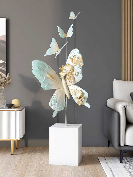 Large Luxury Butterfly Floor Sculpture – Modern Living Room, Sofa, TV Cabinet Artistic Decor, Housewarming Gift