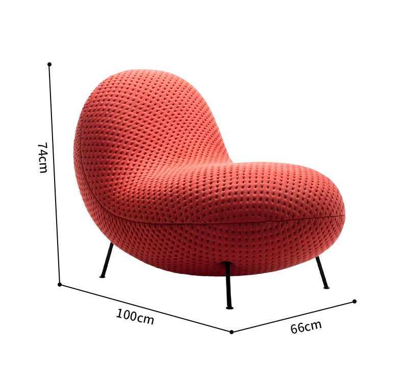 Comfort Designer Lounge Chair, Kidney Bean Shaped Lazy Sofa with 5D Knit Fabric, Modern Single Seat Recliner for Living Room Bedroom Balcony