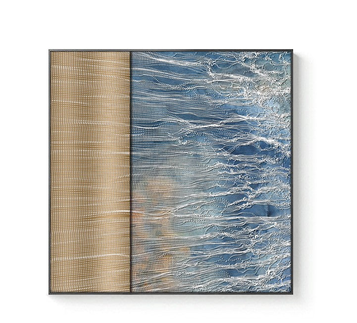Modern Luxury 3D Textured Relief Metal Wall Art – Minimalist Stainless Steel & Embossed Oil Painting, Entryway & Living Room Decor, Black Frame