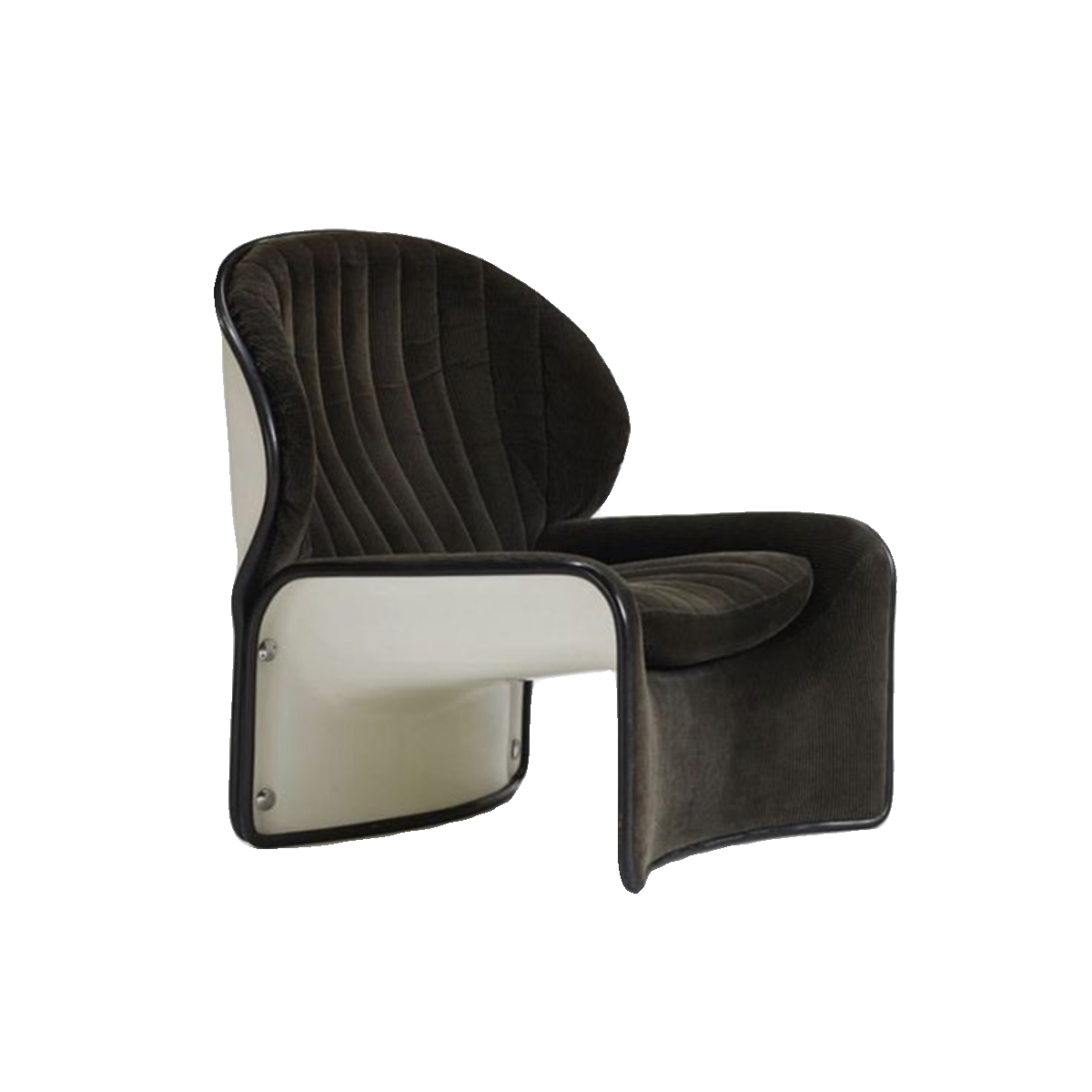 Contemporary Sculptural Accent Chair – Luxury Lotus-Inspired Design with Quilted Upholstery and Metal Frame, Designer Statement Furniture