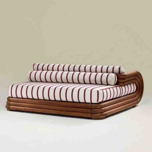 Modern Minimalist Double-Sided Solid Wood Sofa Lounge Chair, Designer High-End Hotel/Club/Villa Accent Piece