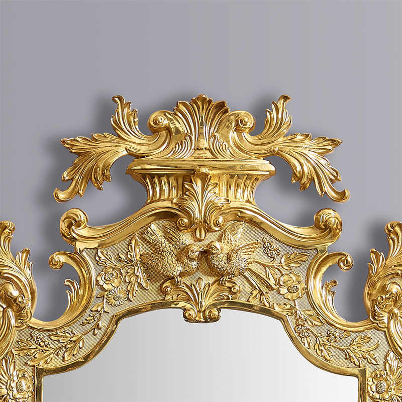 Luxury Brass Ornate Vanity Mirror – Decorative Dressing Mirror for Bedroom, Bathroom, Living Room, and Villa