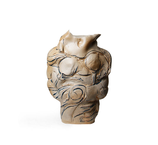 Modern Handcrafted Ceramic Vase, Abstract Art Floral Vessel Style, Sculptural Accent for Entryway, Study, or Showroom