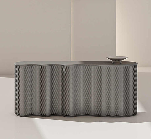 Luxury Infinity Sideboard – Designer Silver Star Ripple Storage Cabinet, Modern Entryway & Dining Room Buffet