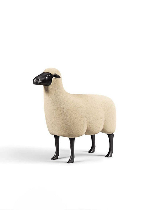 Vintage Sheep Decorative Stool – Designer Animal-Shaped Accent Chair with Black Face Detail, Whimsical Farm-Style Functional Art Furniture