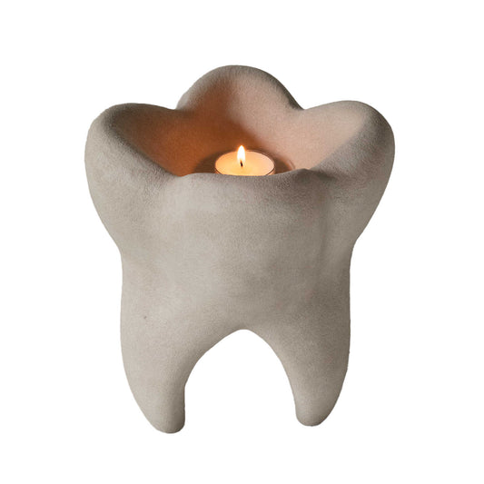 Creative Molar Tooth Candle Holder – Artistic Ceramic Candle Base, Unique Desktop Aromatherapy Home Decor Gift