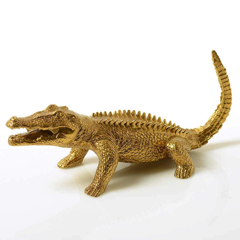 Luxury Solid Brass Alligator Wine Bottle Holder – Creative Animal Bar Decor for Living Room, Dining Room, Office, and Gift Display