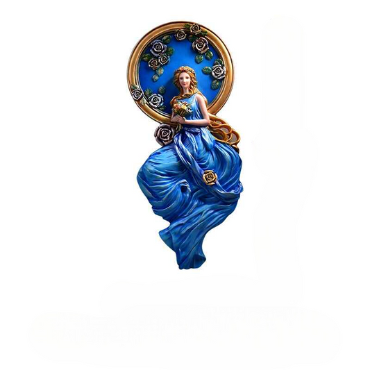 Blue Angel Resin Wall Sculpture – 3D Relief Art for Living Room, Bedroom, Entryway, or Office
